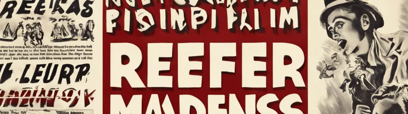 1930s Reefer Madness vintage film poster depicting anti-marijuana propaganda.