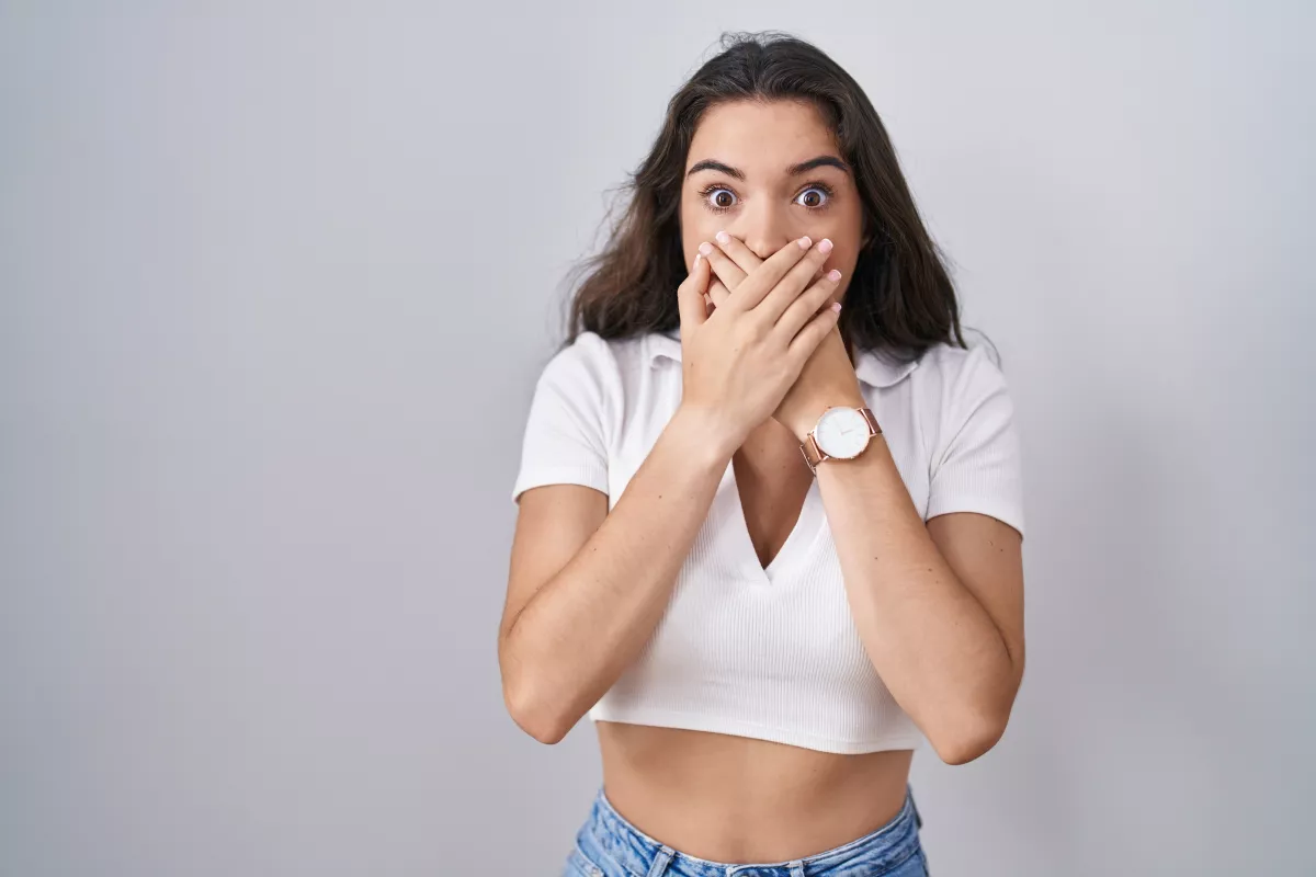 Woman Covering Cottonmouth