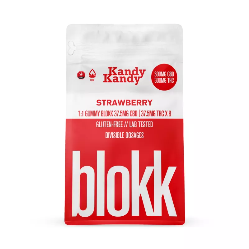 Kandy Kandy Strawberry Gummies with Balanced CBD and THC, Gluten-Free