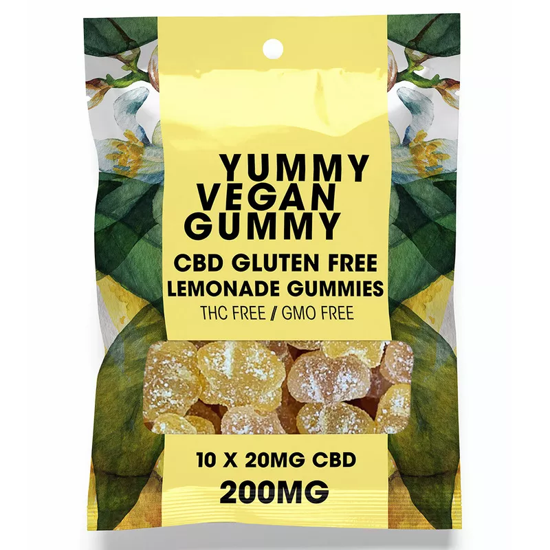 Yummy Vegan Lemonade CBD Gummy Pack – Gluten & THC Free.