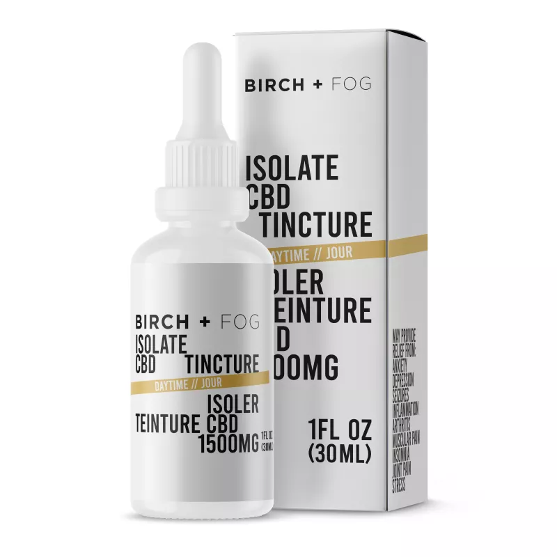 Birch + Fog 1500mg CBD Tincture for Daytime Use - Premium Isolate Formula