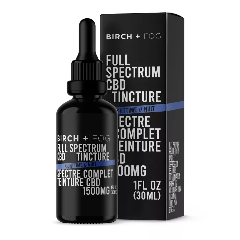 Birch + Fog 1500mg Full Spectrum CBD Tincture for Nighttime Relief