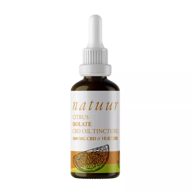 Natur CBD Oil Tincture, 1000mg, Citrus Flavor with Dropper.