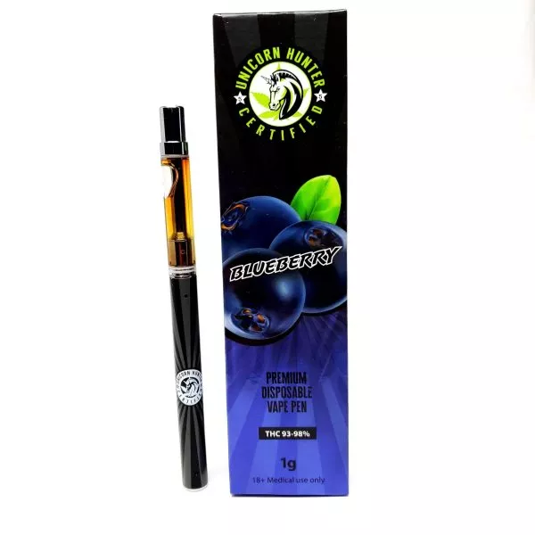 Unicorn Hunter Blueberry THC Vape Pen, 1g - Adult Medicinal Use.