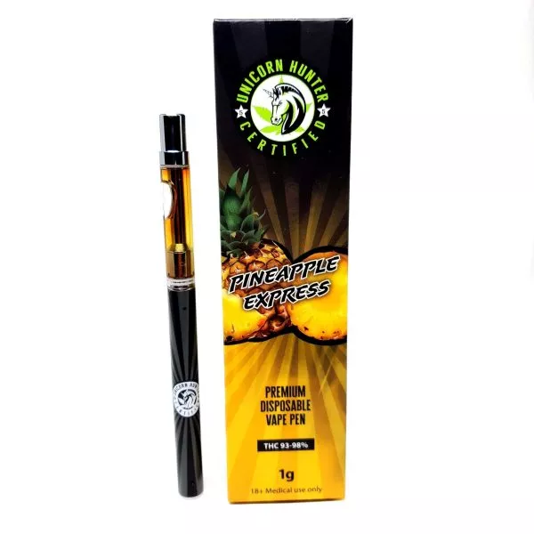 Pineapple Express 1g THC Vape Pen by Unicorn Hunter for medical use.