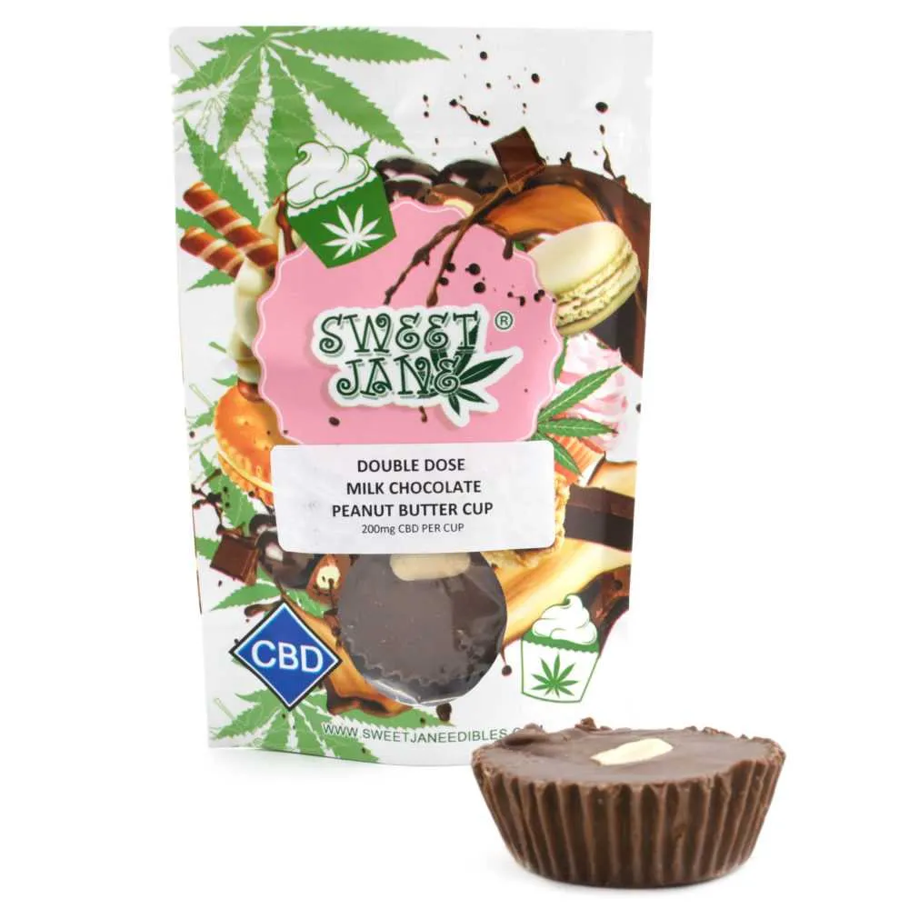 Sweet Jane CBD Peanut Butter Chocolate Cup with 200mg CBD.