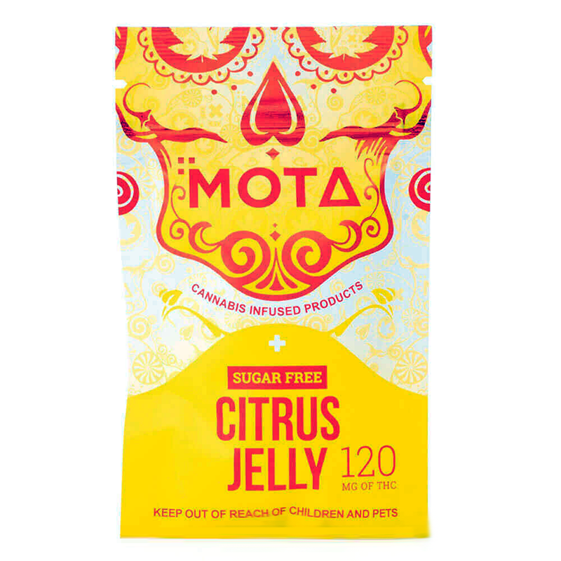 MOTA Cannabis Infused Sugar-Free Citrus Jelly, 120mg THC.