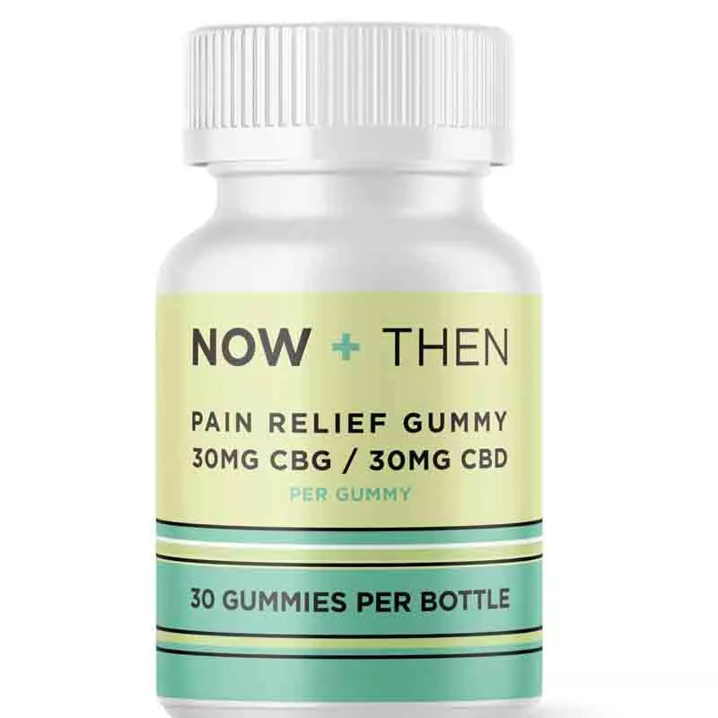 Pain Relief Gummies with 30mg CBG and CBD per Gummy, 30 Count Bottle.