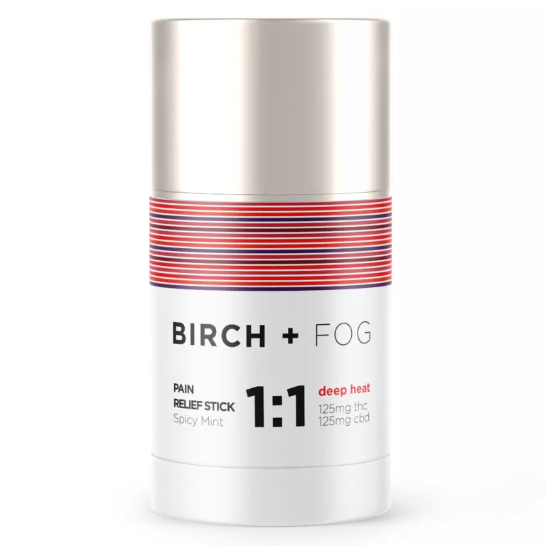 Birch + Fog 1:1 Pain Relief Stick with THC and CBD, Spicy Mint.