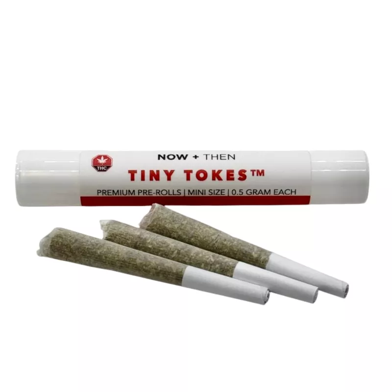 Premium mini pre-rolls in sleek cylindrical container for convenient smoking experience.