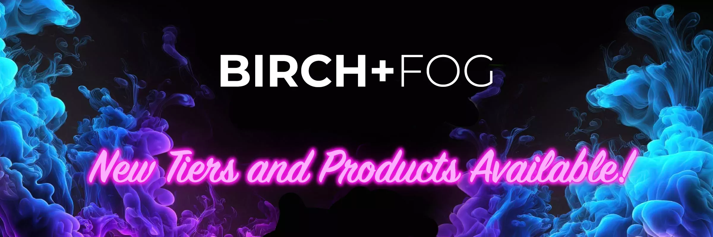 BIRCH+Fog announces new products with vibrant, eye-catching promo banner.