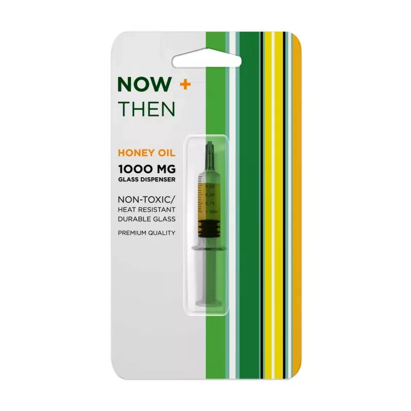 NOW + THEN 1000mg Honey Oil in Heat-Resistant Glass Dispenser Packaging