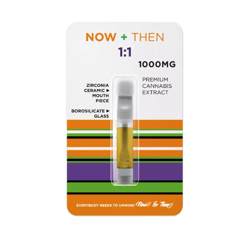 Now + Then 1:1 Cannabis Vape Cartridge with Ceramic Mouthpiece - 1000MG Potency