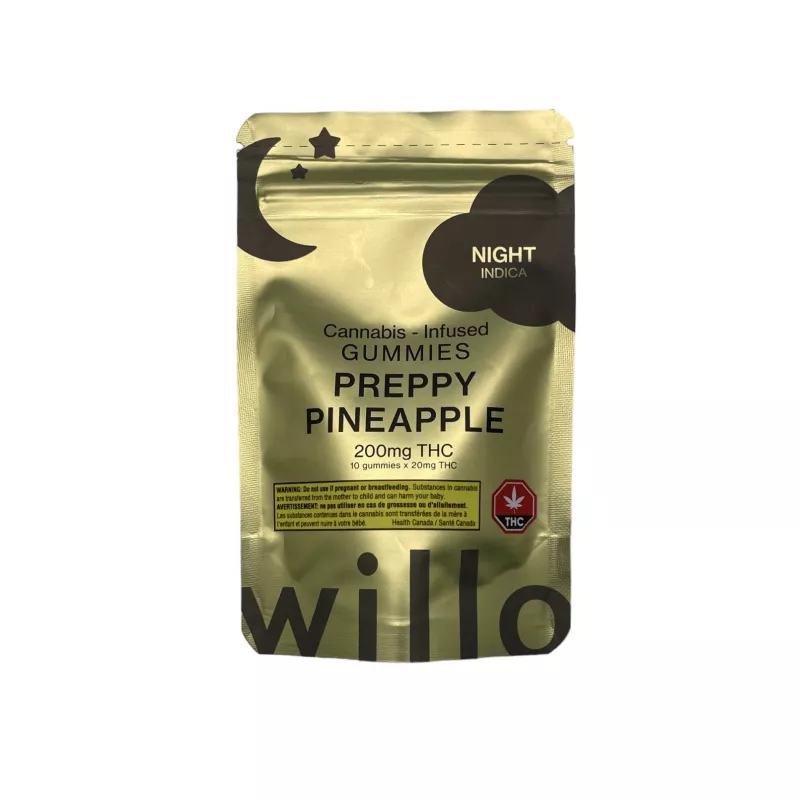 200mg Indica THC Pineapple Gummies for Nighttime Relaxation