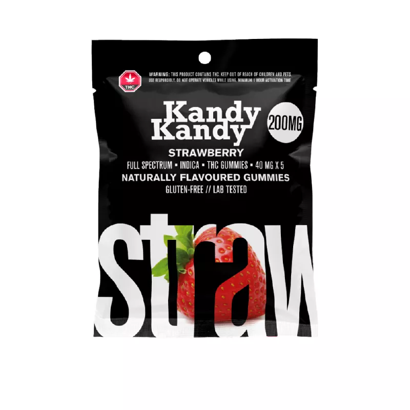 Strawberry Indica THC Gummies 200mg - Natural, Gluten-Free, Lab-Tested