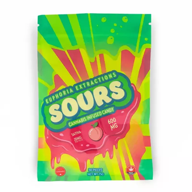 Euphoria Extractions Sours 600mg Cannabis Infused Candy Package.