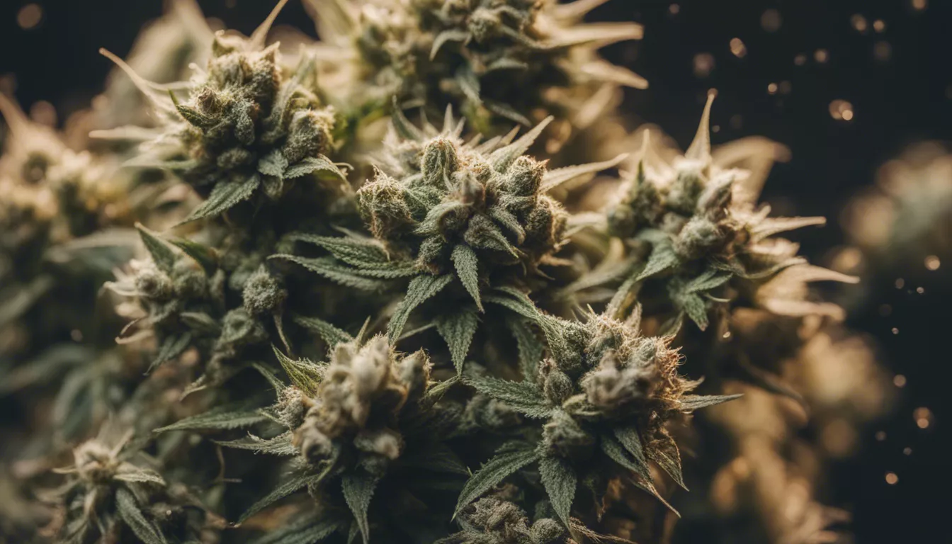 Close-up of mature, trichome-rich cannabis buds ready for harvest.