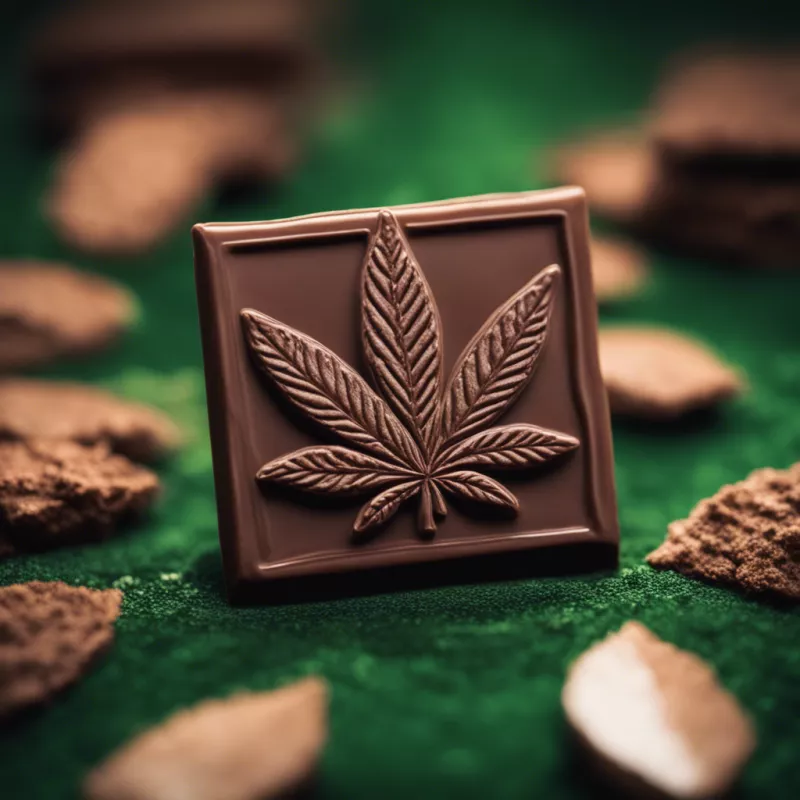 a square piece of chocolate cannabis edibles